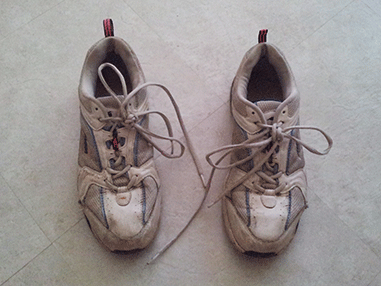tied shoelaces